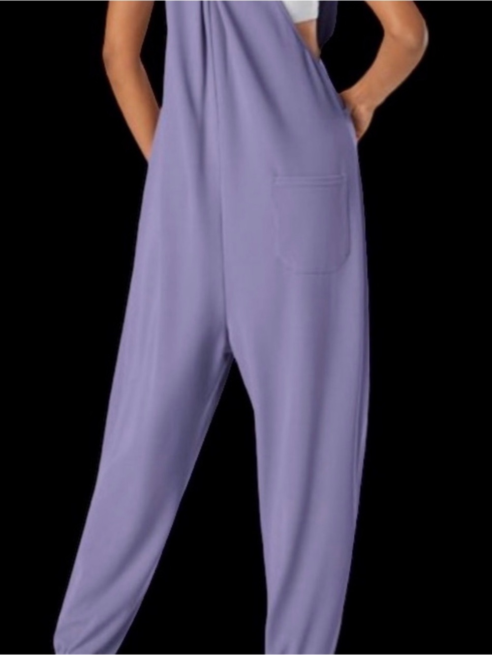 HALARA Pockets Waffle Casual Jogger Overalls Mellow Purple Size Small - Picture 2 of 16